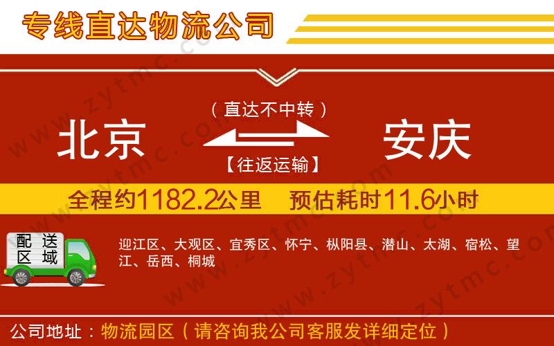 北京到安慶物流公司