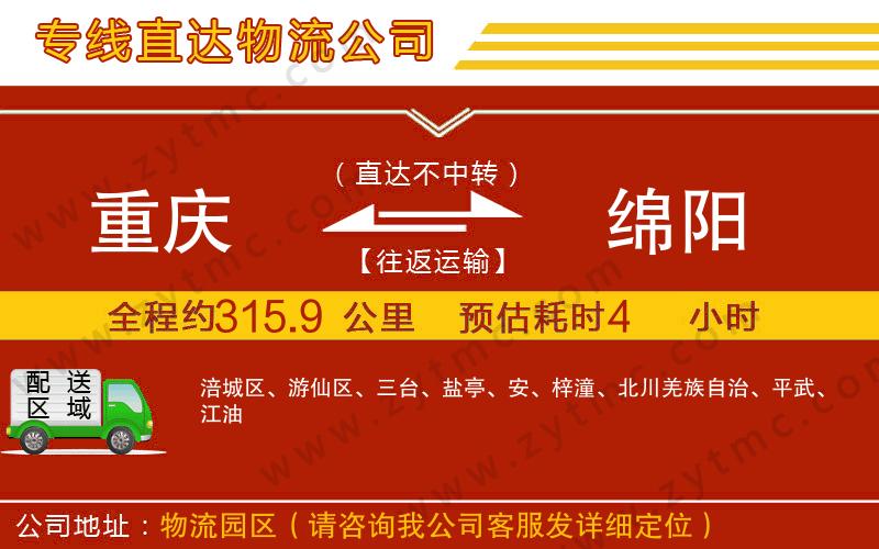 重慶到綿陽(yáng)物流公司